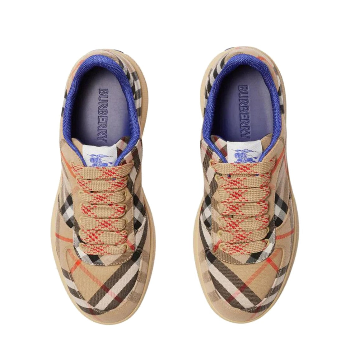 Burberry Check Patterned Sneakers With Contrasting Accents
