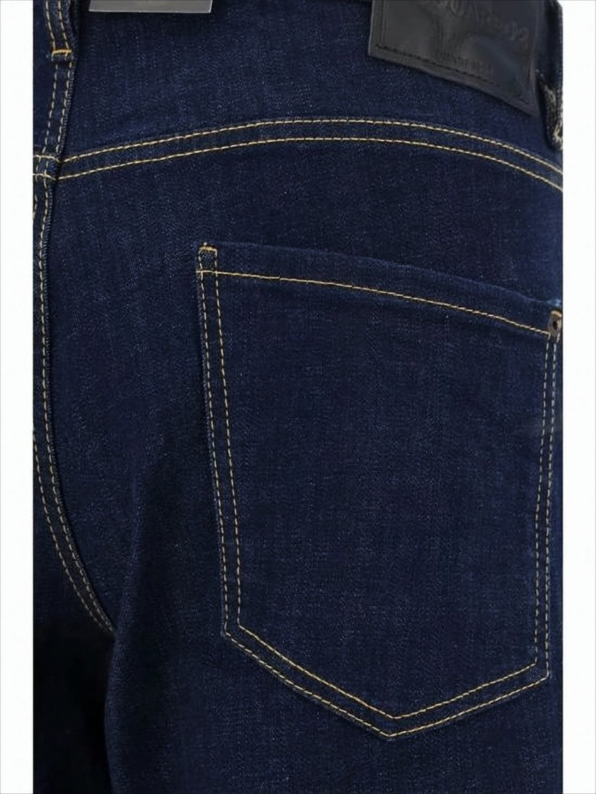 Dsquared2 Straight-Leg Denim Pants With Contrast Stitching