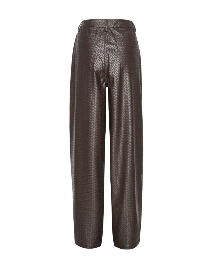 Rotate Textured Wide-Leg 5-Pocket Pants