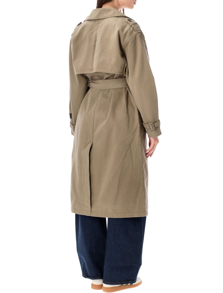 Levi's Double-Breasted Long Belted Trench Coat