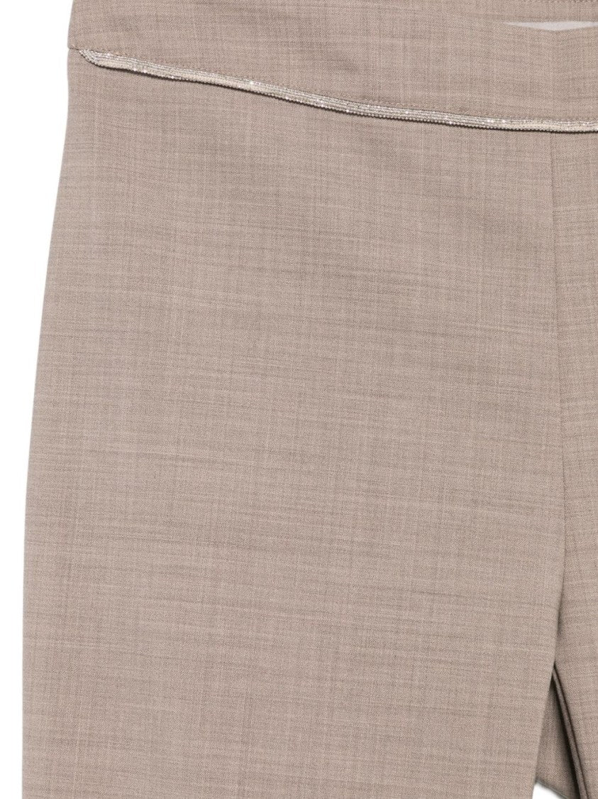 Dexterior Tailored Brown Trousers With Flared Hem