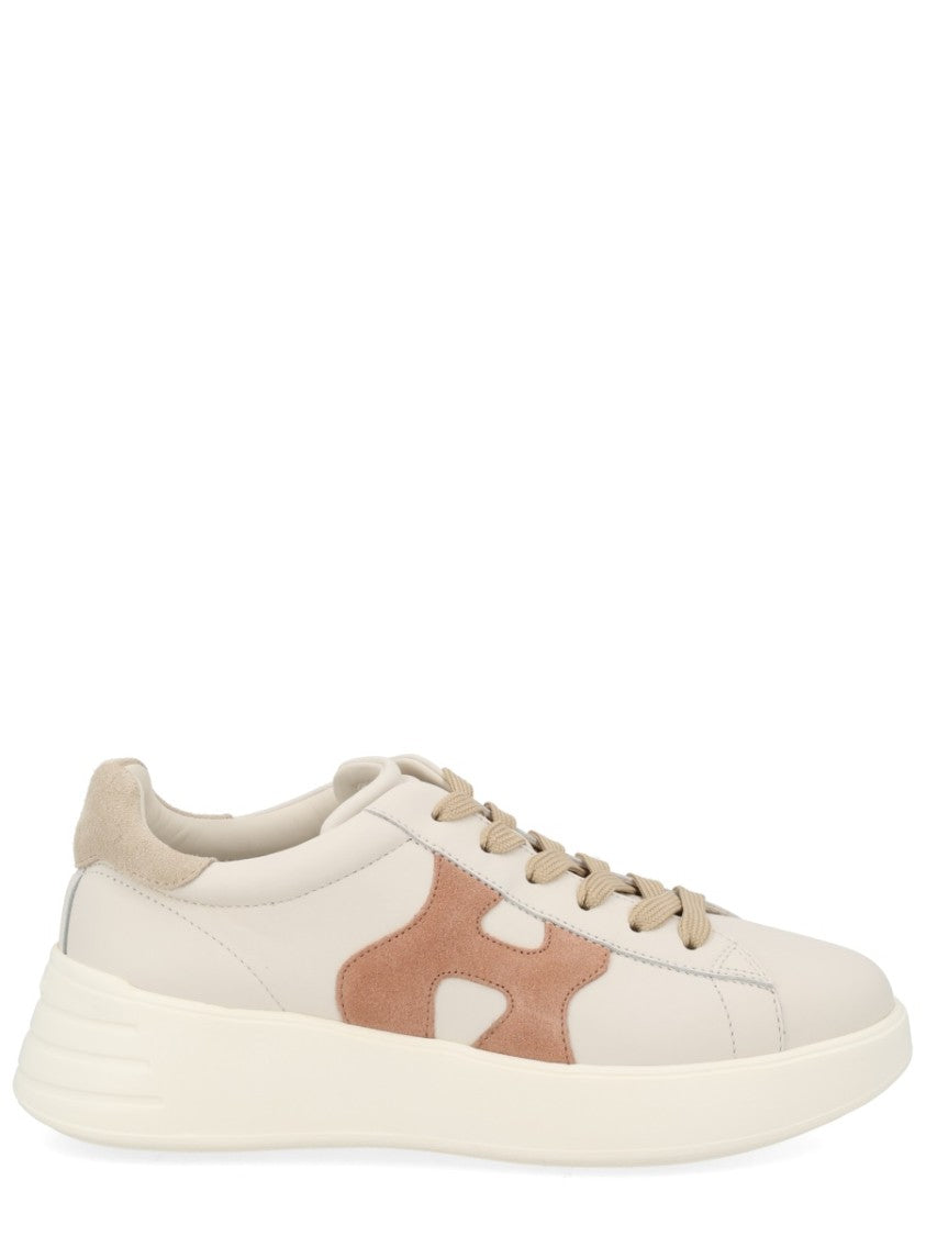Hogan Smooth Leather Suede Logo Cushioned Sneakers