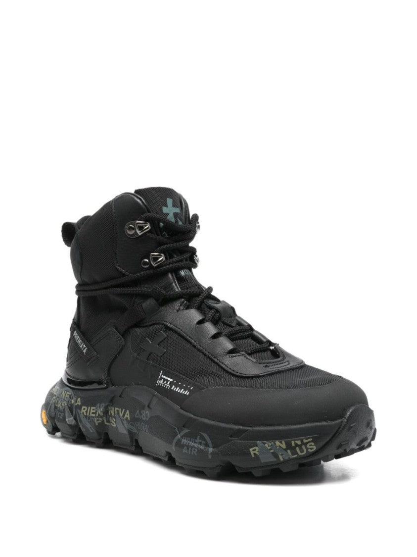 Premiata High-Top Sneakers With Sole And Textured Accents