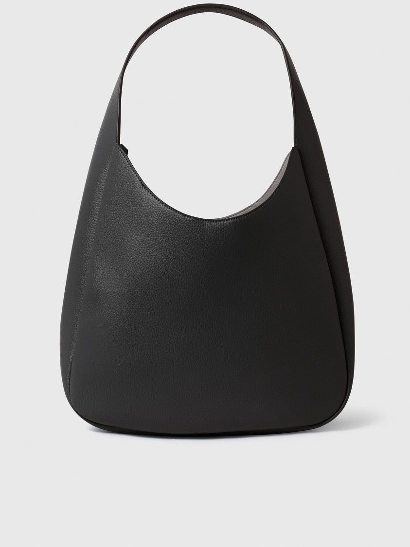 Stella Mccartney Black Large Hobo Eco Grainy Shoulder Bag