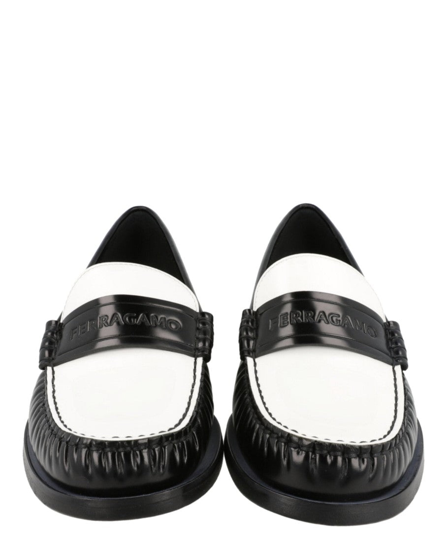 Ferragamo Irina Leather Loafers With Braided Trim