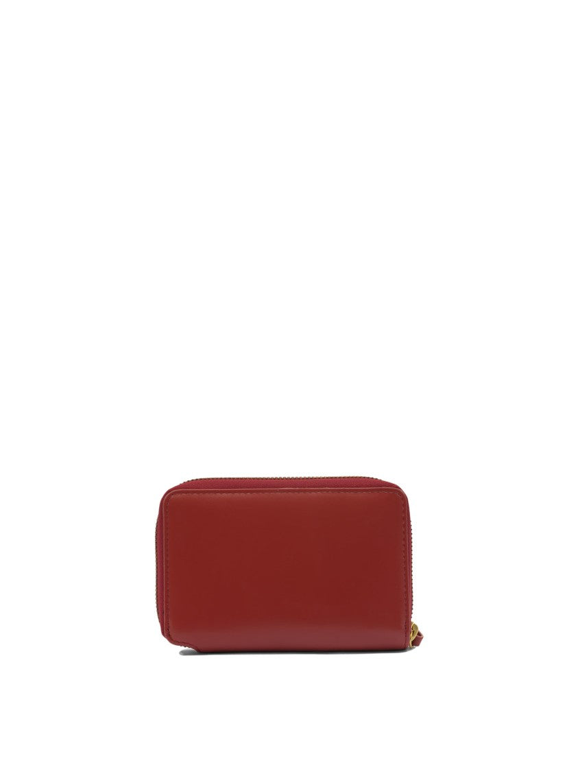 Gianni Chiarini Red Leather Wallet With Zip-Around Closure