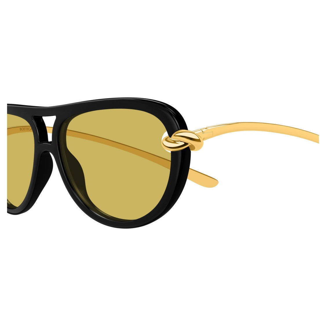 Bottega Veneta Black Bv1418s Aviator Metal Sunglasses