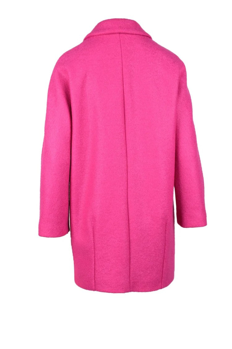 Annie P. Wool And Polyamide Coat - Fuchsia
