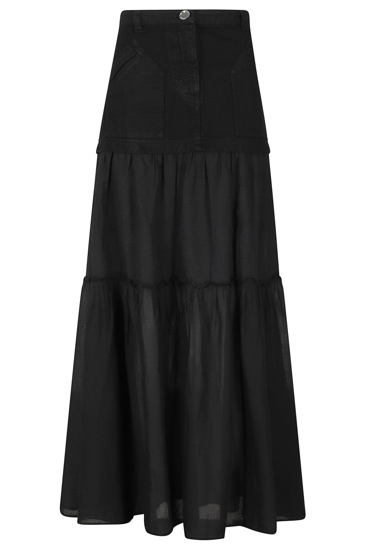 Pinko Kenny Cotton Voile Maxi Skirt