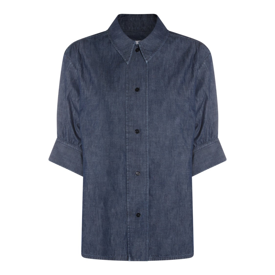 Jil Sander Textured Denim-Effect Blue Cotton Shirt With Classic Collar