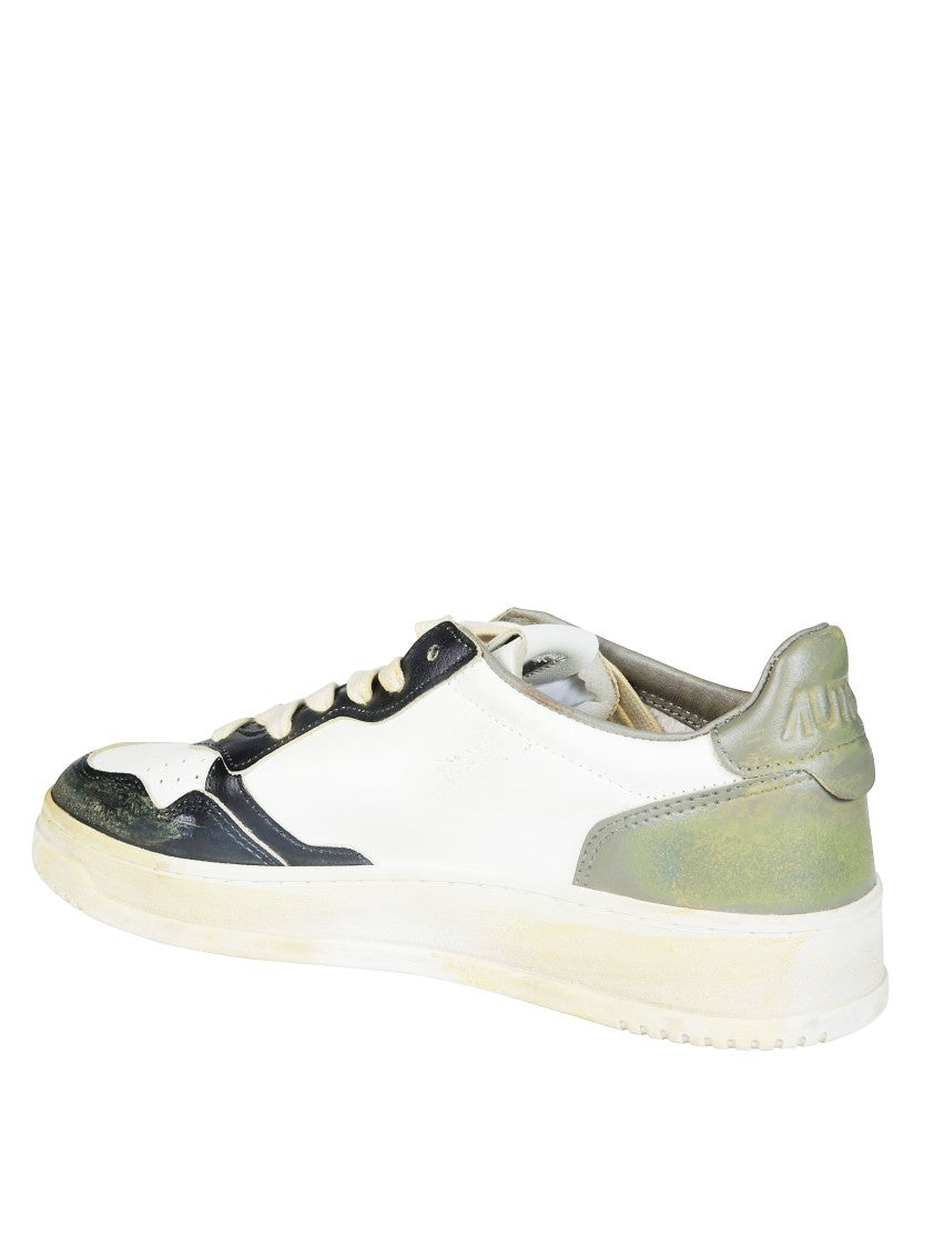 Autry White Black Overlays Low-Top Sneakers