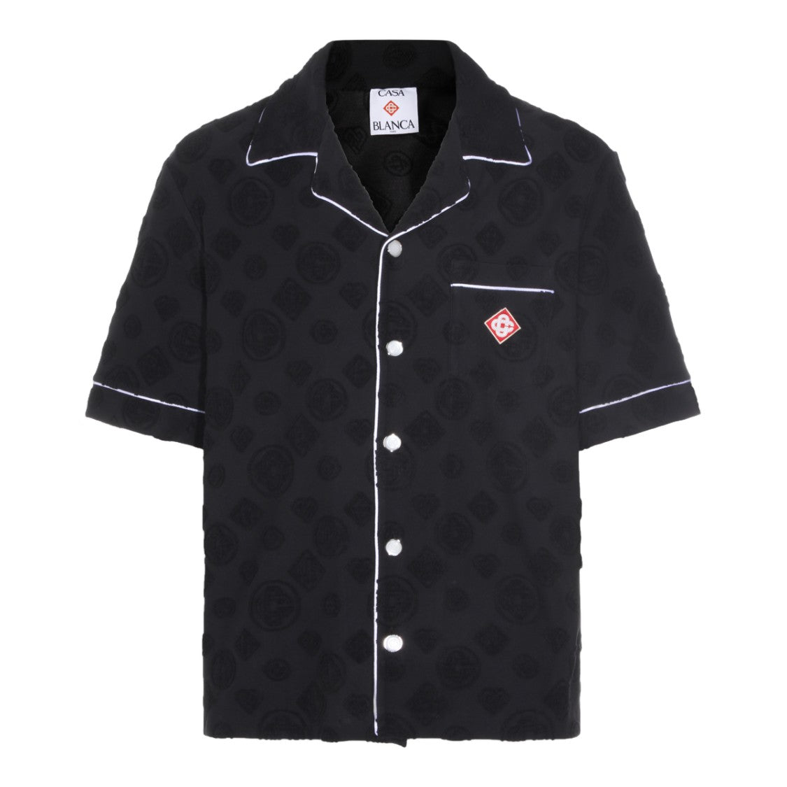 Casablanca Short-Sleeve Classic Shirt With Tonal Patterns