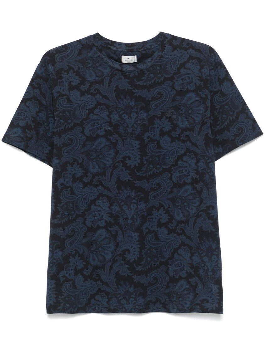 Etro Roma Paisley-Print Floral Cotton T-Shirt