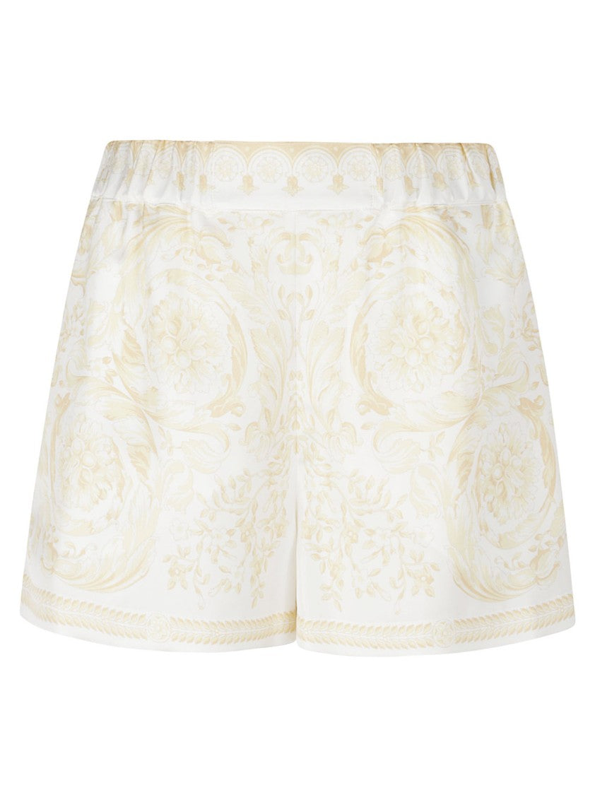 Versace Silk Shorts With Baroque-Inspired Print