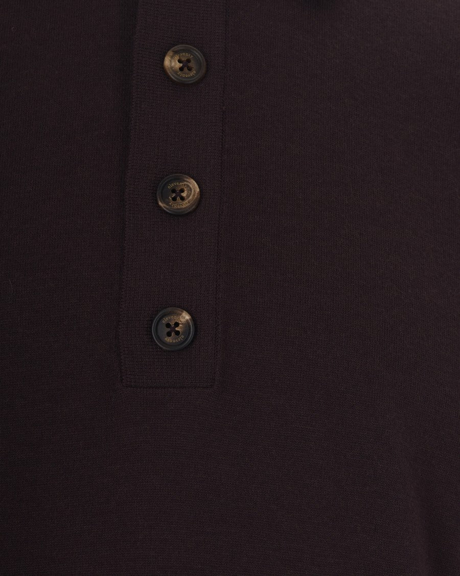 Eleventy Long Sleeve Polo Shirt With Four-Button Placket