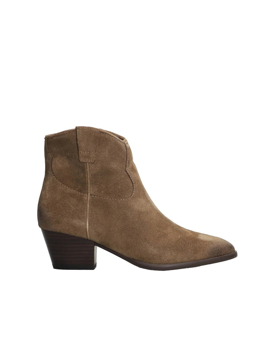 Ash Brown Suede Ankle Boots