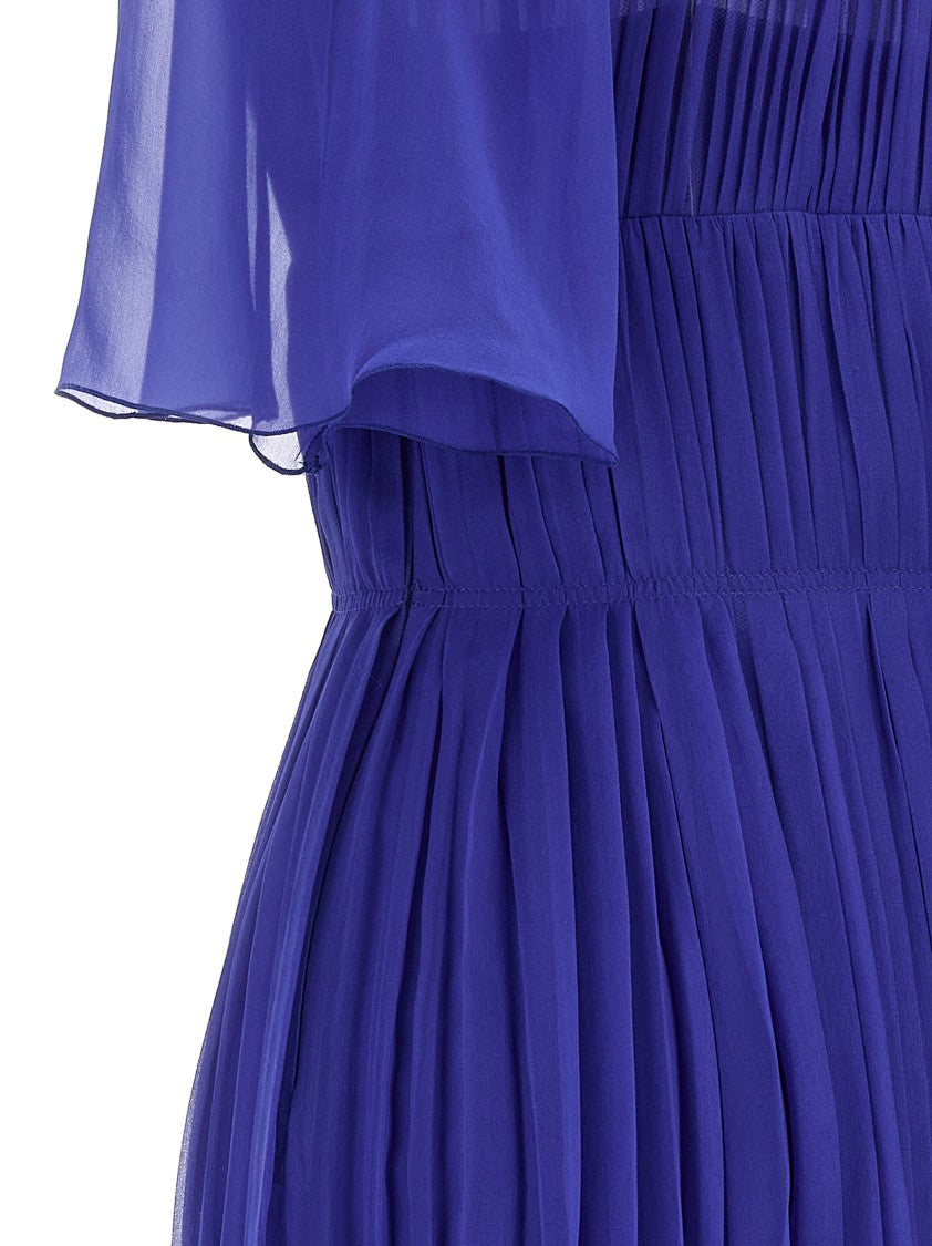 Alberta Ferretti Semi-Transparent Organic Silk Chiffon Maxi Dress