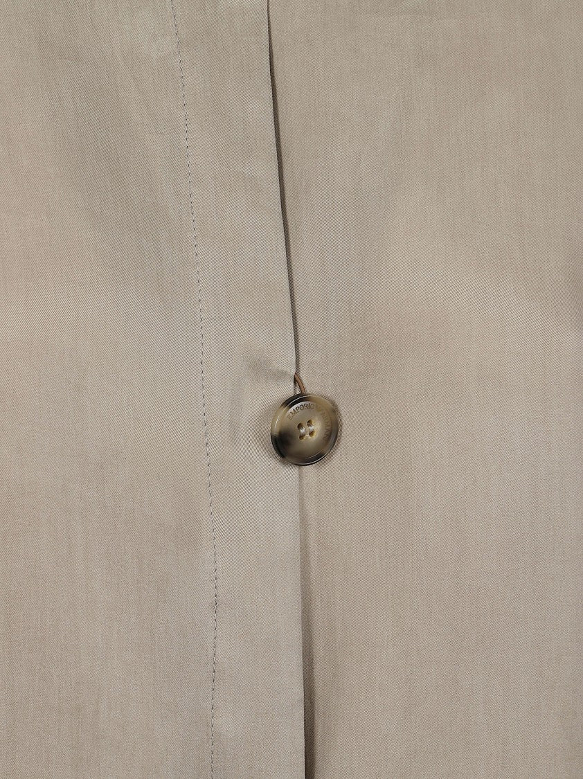 Emporio Armani Fluid Lyocell Jacket Shirt With Mandarin Collar