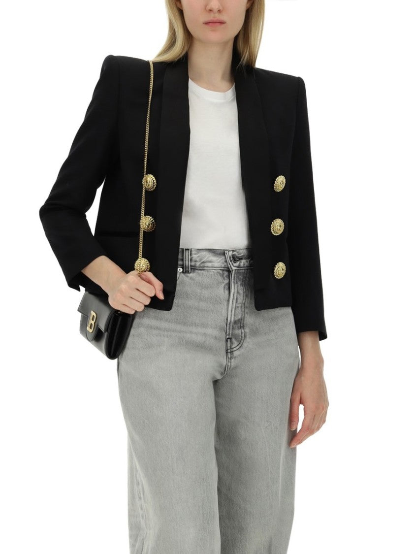 Balmain Tailored Cropped Jacket With Double-Breasted Front