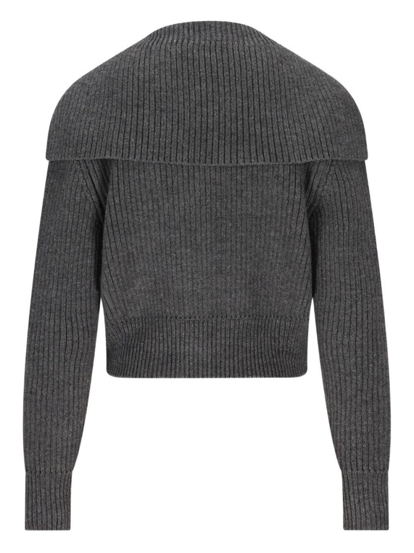 Givenchy Grey Silk And Nylon Knit Sweater