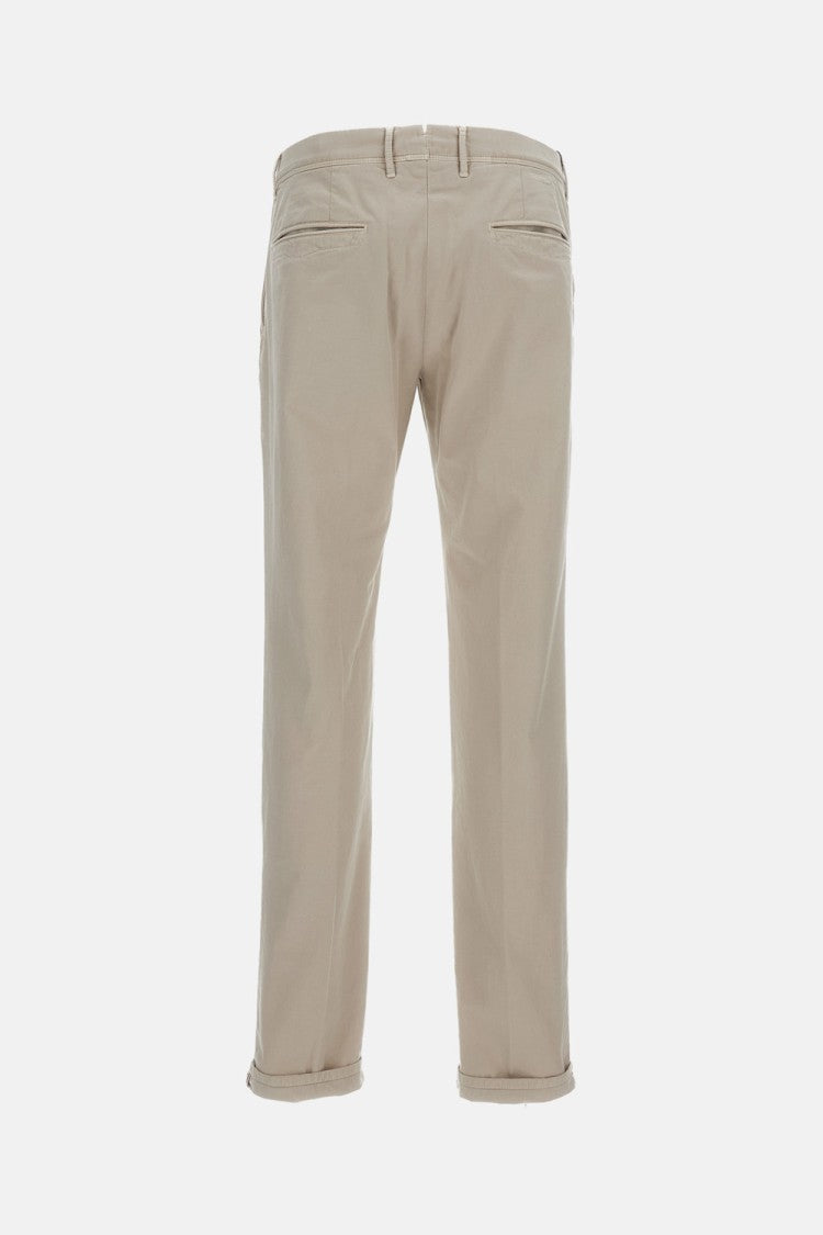 Incotex Straight-Leg Cotton Trousers With Turned-Up Hem