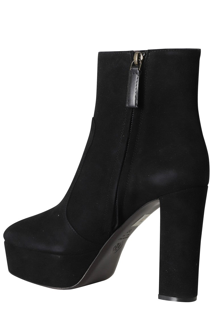 Roberto Festa Black Pointed Toe High Block Heel Cross80p Suede Boots