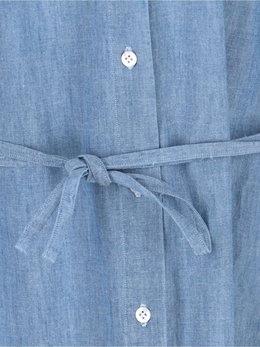 Finamore Maxi Shirt Dress – Light Blue
