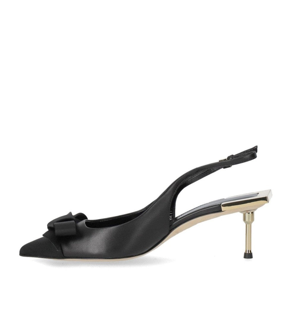 Elisabetta Franchi Black Slingback Pump With Bow