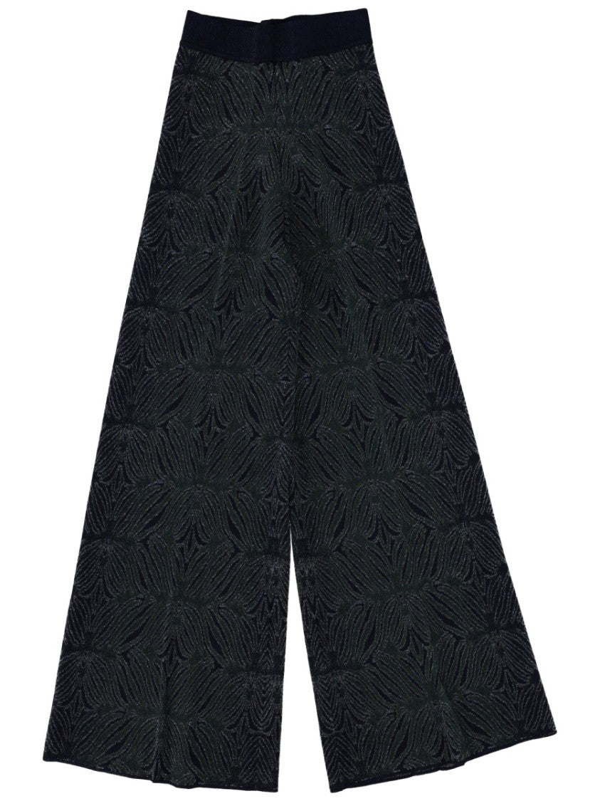 Circus Hotel Neutrals Textured Pattern Wide-Leg Pants