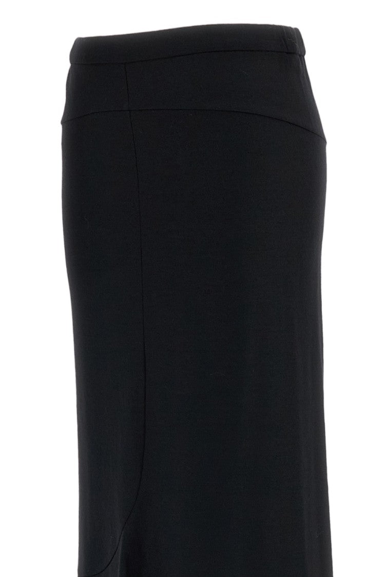 Junya Watanabe Black Tiered Wool-Knit Maxi Skirt