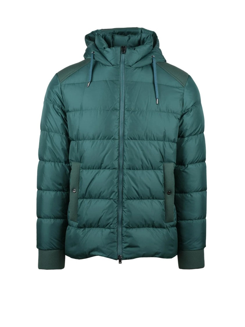 Herno Bottle Green Quilted Polyamide Down Jacket