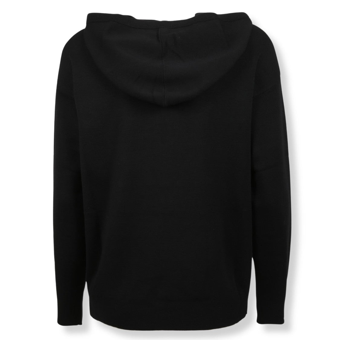Max Mara Oversized Black Hoodie With Adjustable Drawstring