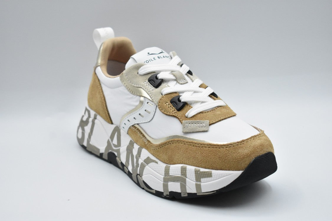 Voile Blanche Caramel And White Laced Sneakers
