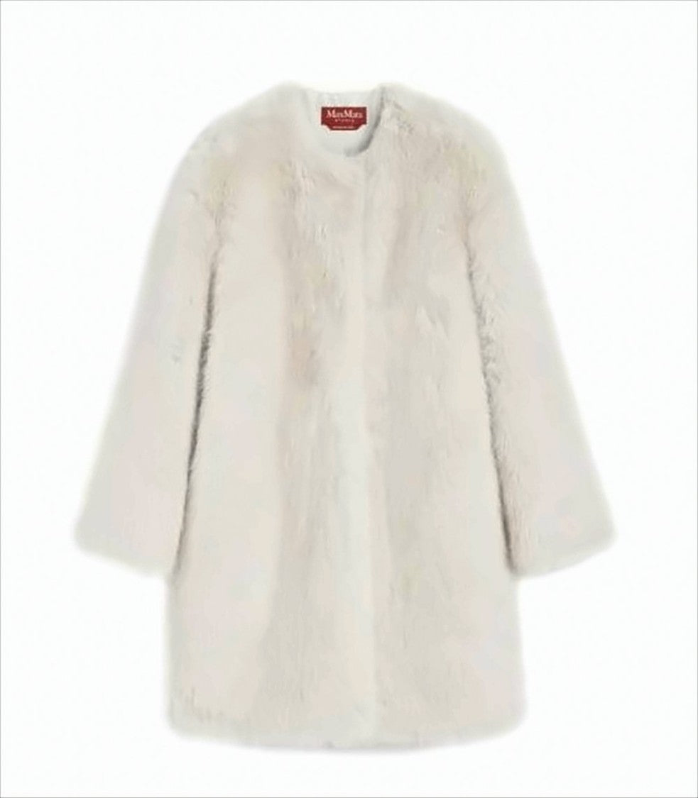 Max Mara Plush Faux Fur Midi Coat