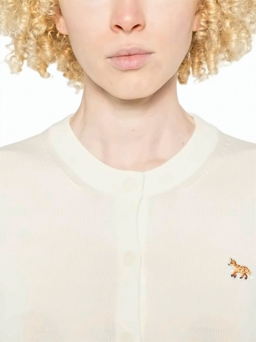 Maison Kitsuné Merino Wool Fox Motif Cardigan