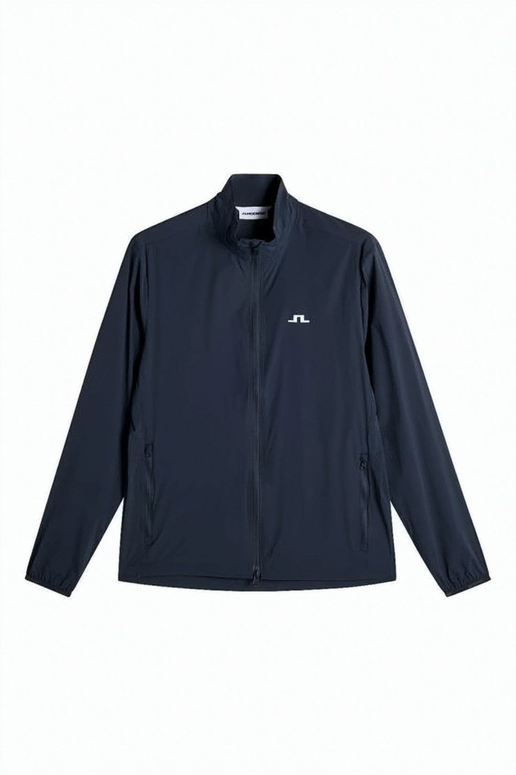 J Lindeberg Lightweight Blue Jacket With Minimalist Design And Stand Collar