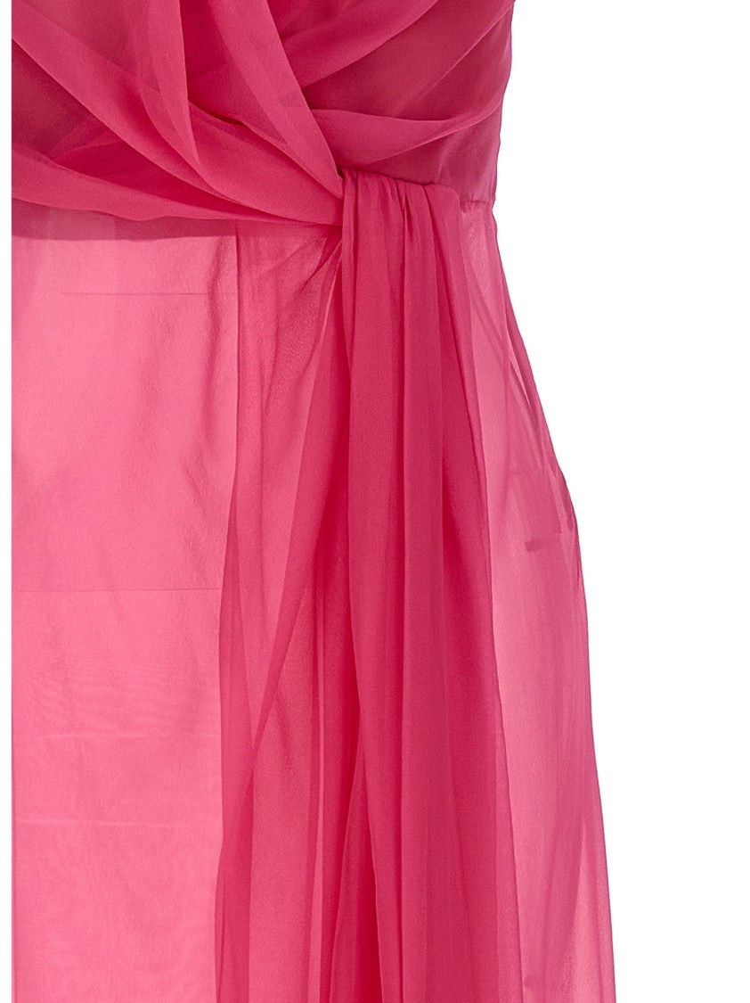 Alberta Ferretti Silk Chiffon Top With Draping