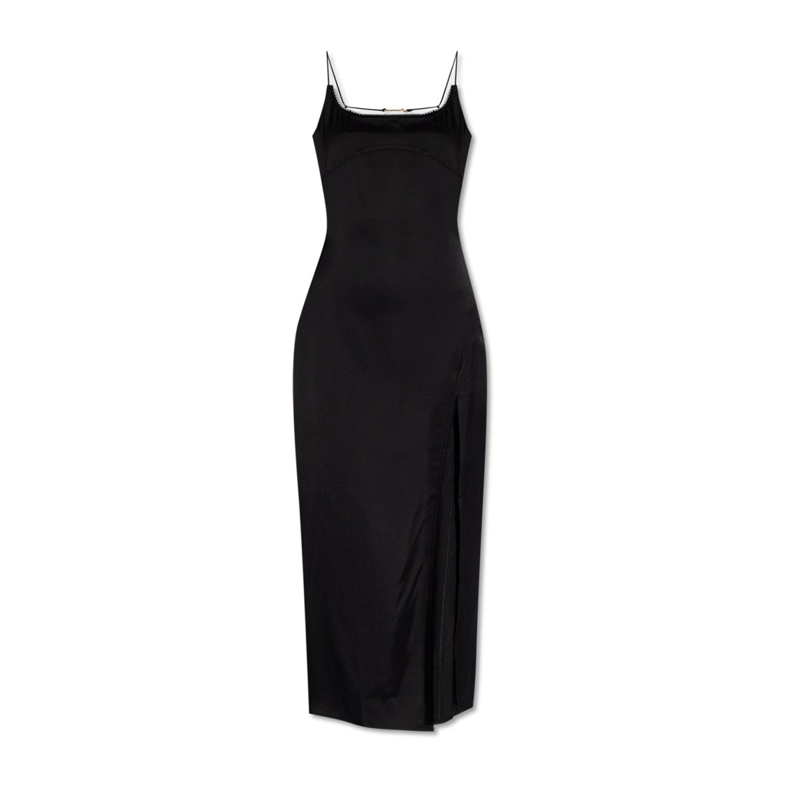 Jacquemus Sleek Black Evening Dress With Thin Straps