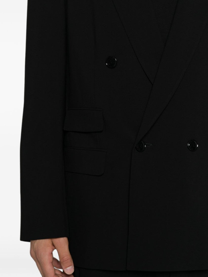 Giorgio Armani Double-Breasted Structured Padded-Shoulder Blazer