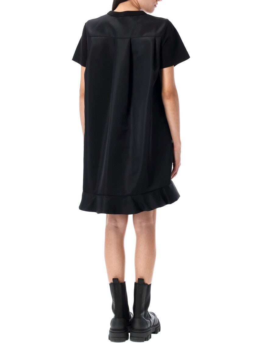 Sacai Ruffled Hem T-Shirt Dress With Relaxed Silhouette