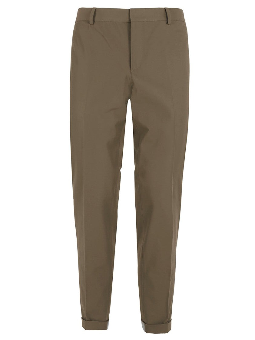 Pt Torino Straight-Cut Tailored Trousers With Concealed Closure And Pocket Inserts