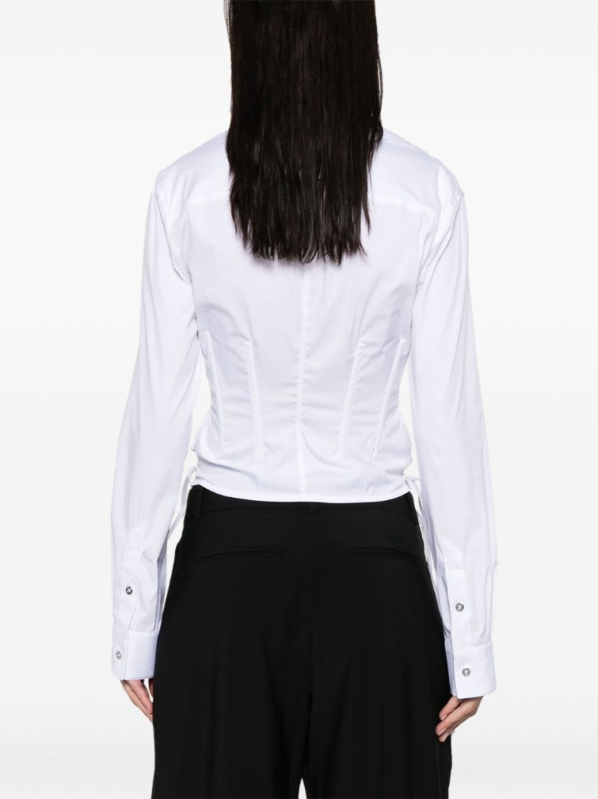 Mugler Plunging V-Neck Top