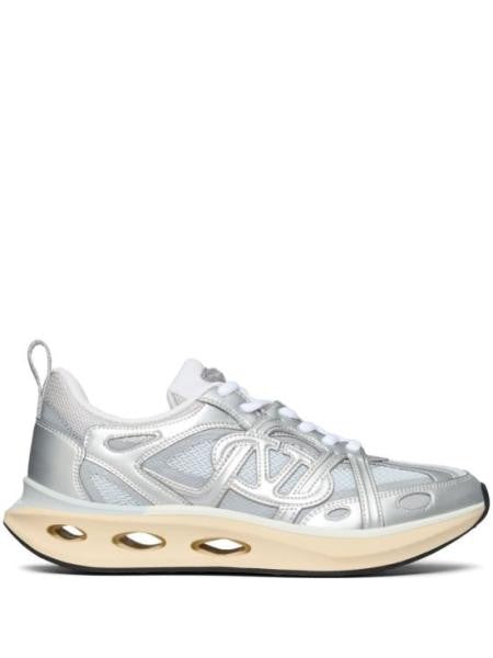 Valentino Polyamide And Suede Sneakers With Unique Cut-Out Sole