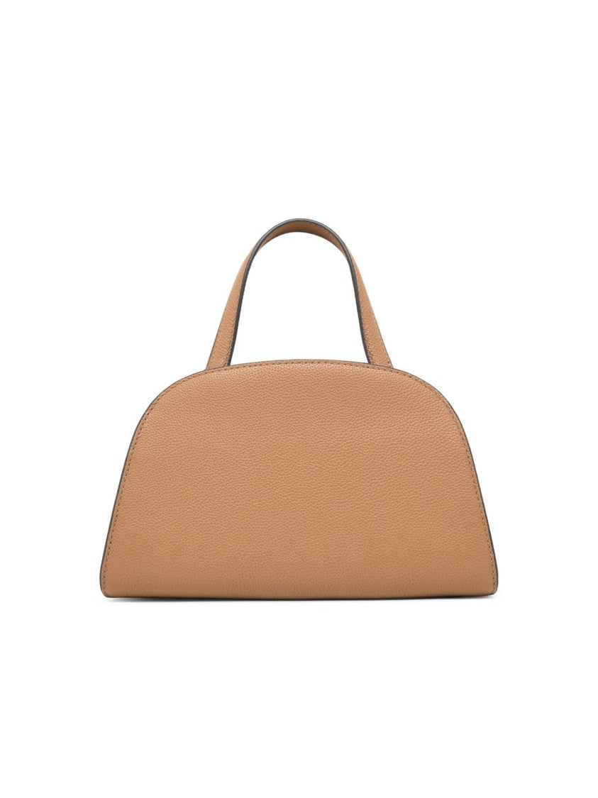 Tory Burch Romy Small Hammered Leather Top Case Bag - Beige