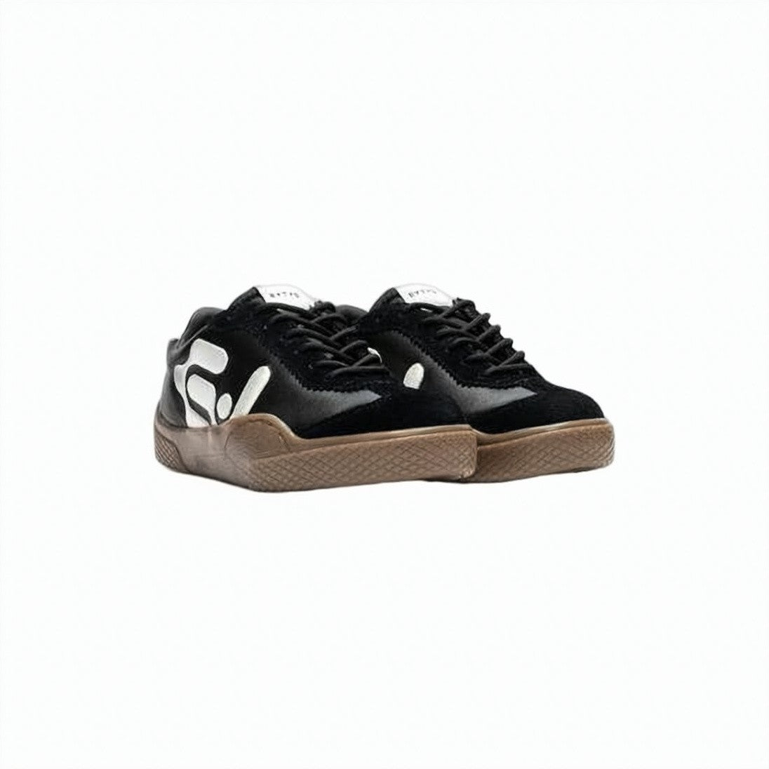 Eytys Eytys Black Suede And Leather Sneakers With Abstract Detailing