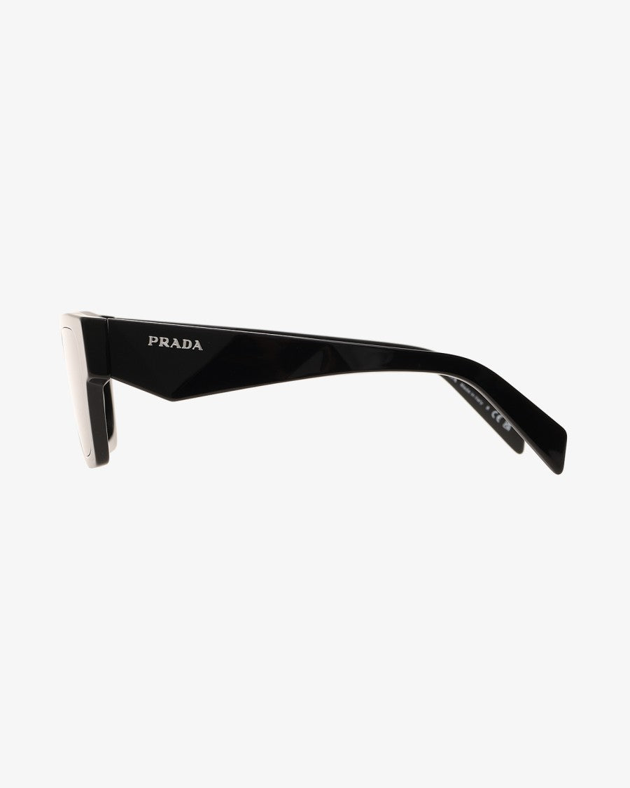 Prada Geometric Temple Sunglasses With Sculpted Triangular Surface