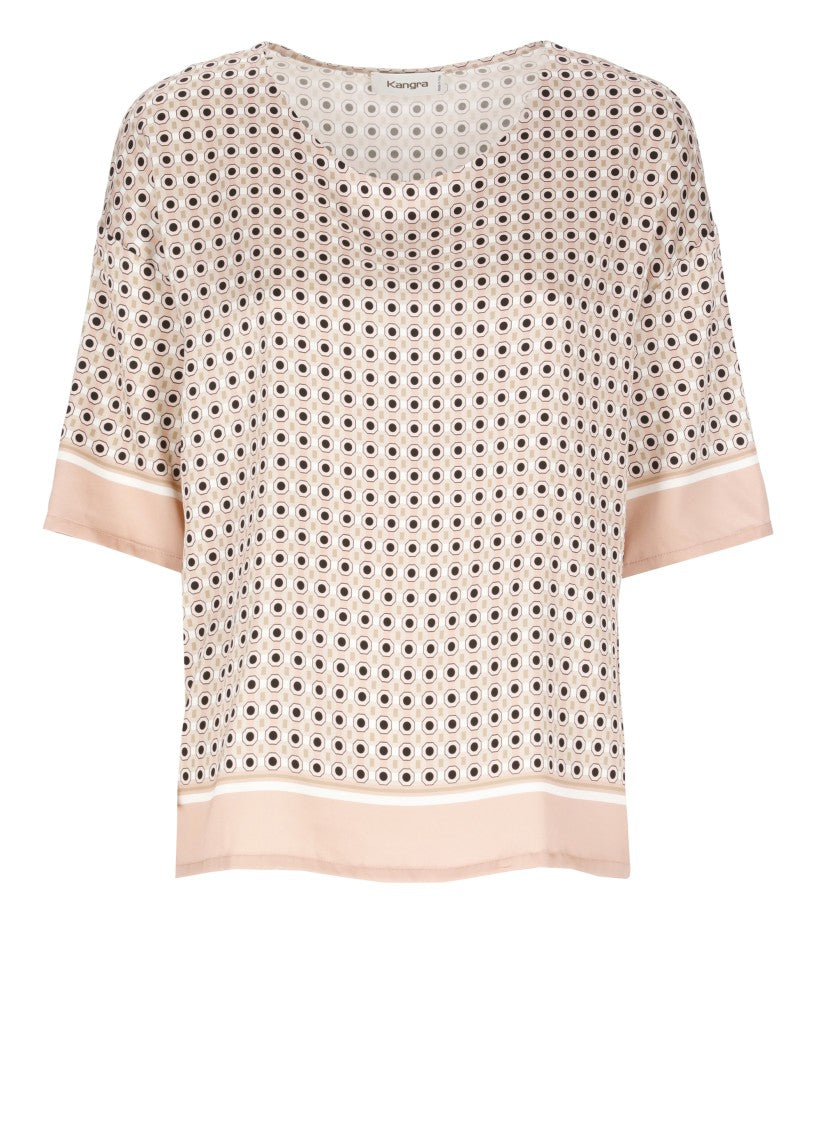 Kangra Cashmere-Viscose Blouse With Geometric Pattern