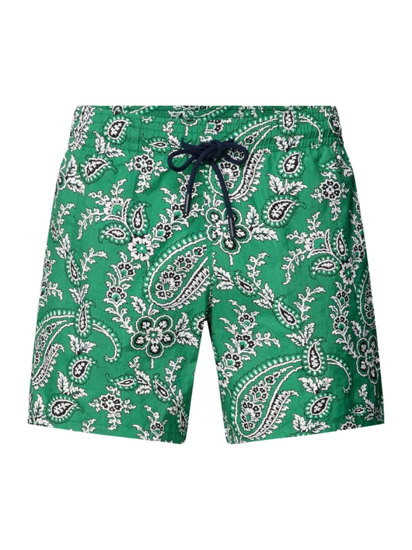 Etro Paisley Print Logo Swim Shorts