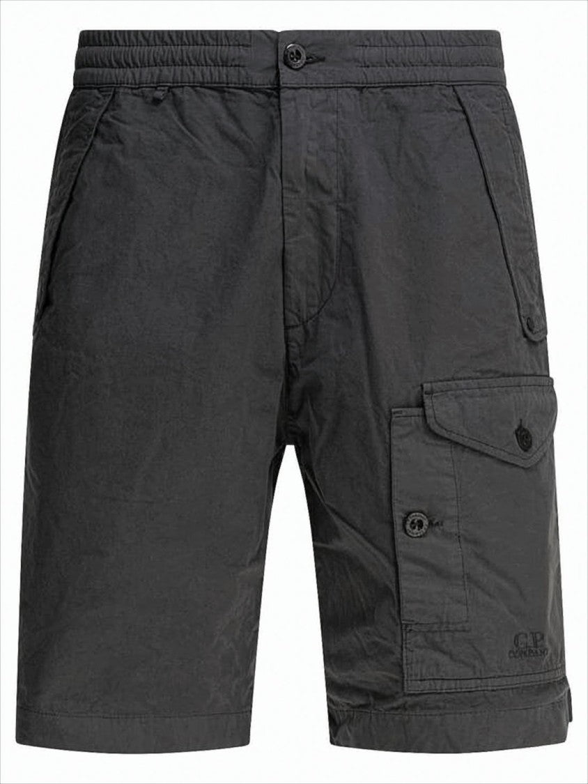 C.P. Company Relaxed Fit Black Shorts With Utility Pockets