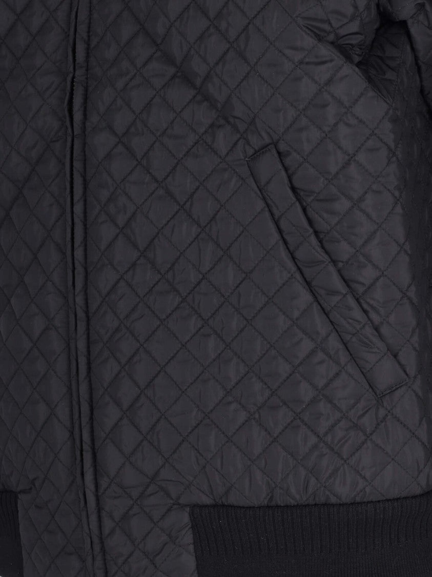 Random Identities Black Fabric Quilted Jacket